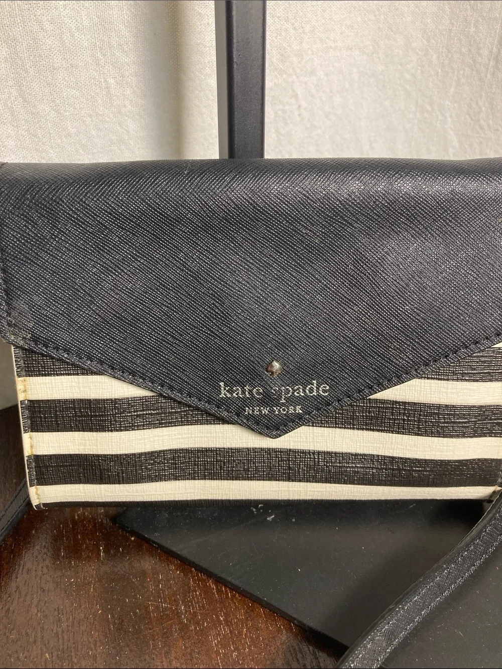 kate spade Fairmont black white Striped Crossbody